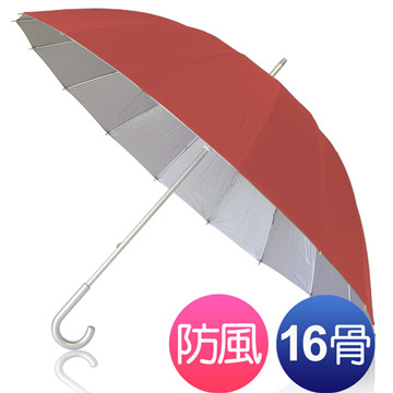 wepon彈性纖維16骨防風大雨傘(酒紅)一把