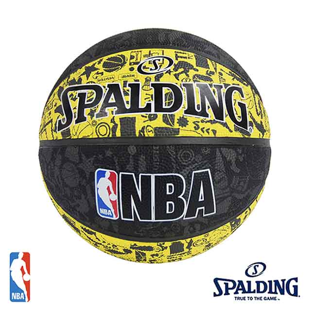 【SPALDING】NBA 塗鴉系列 #7 黃黑 籃球(SPA83307)