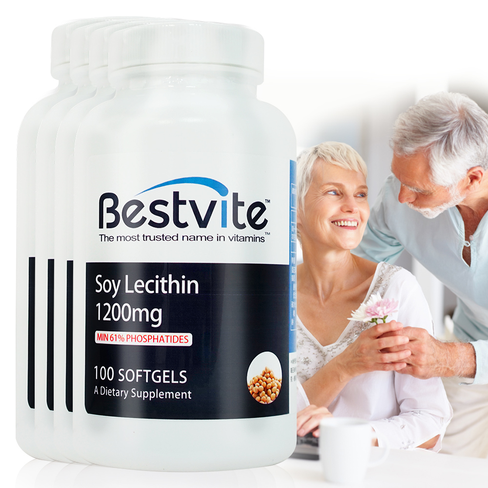 【美國BestVite】必賜力高濃縮卵磷脂膠囊4瓶組 (100顆*4瓶)