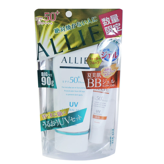 KANEBO 佳麗寶ALLIE EX UV高效防曬乳90g*1(礦物柔膚型)+BB霜8g限定組B