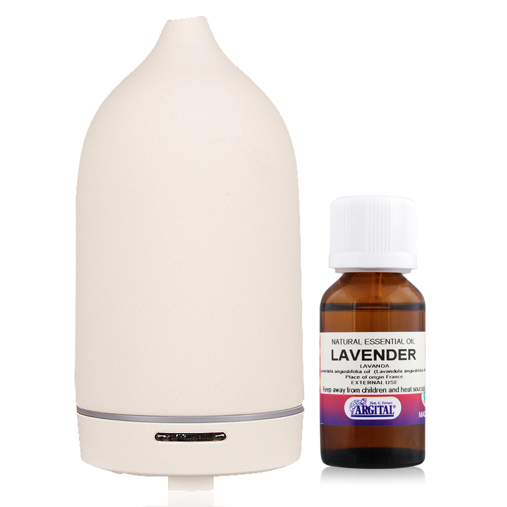 LERBOLARIO 蕾莉歐 TOAST 香氛精靈水氧機 - 白色美禪型(LT09333-2)+薰衣草精油(20ml)