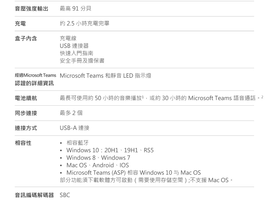 j׿X̰ 91 Rq? 25 pɥRqltRquUSB sֳtJnwUξOѸgLMicrosoft Teams Microsoft Teams MR LED ܿO{ҪԲӸTq̪iϥά 50pɪּ1ά30pɪ Microsoft Teams yqܡC2PBșh2ӳs覡USB-A sۮe.ۮeŤWindows 10 :20H119H1BRS5Windows 8BWindows 7 Mac OSBAndroidBIOSMicrosoft Teams (ASP) ۮe Windows 10 O Mac OS\භUniҰ(ݭnϥΦsxŶ);䴩Mac OSCTsXѽX SBC