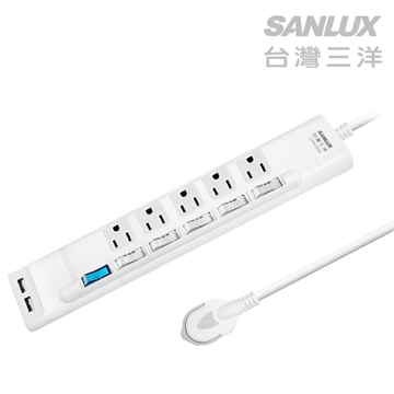三洋超安全USB轉接延長電源線-5座6切