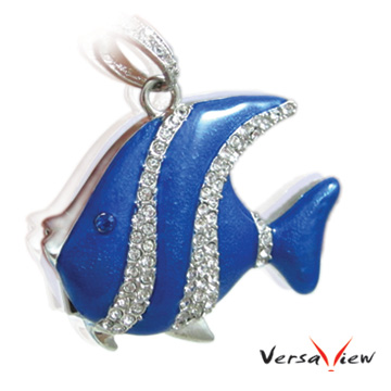 VersaView彩釉系列-寶藍銀鑽熱帶魚造型隨身碟4G