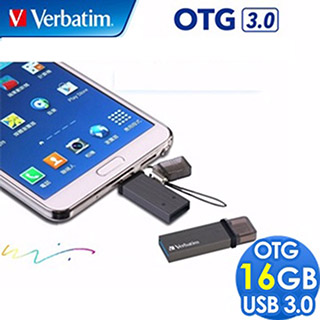 Verbatim 威寶 16GB OTG TINY TITANIUM USB3.0 雙介面高速隨身碟