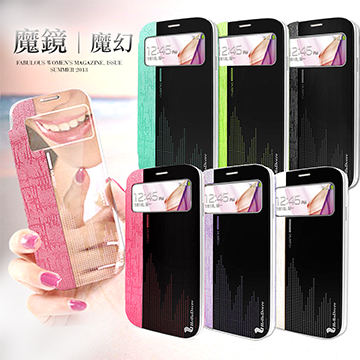 香港迪爾 SAMSUNG GALAXY MEGA 6.3 魔鏡系列 背蓋式側掀皮套