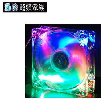 EVERCOOL勁冷超頻家族 9公分LED燈系統風扇(紅藍黃綠四色燈)