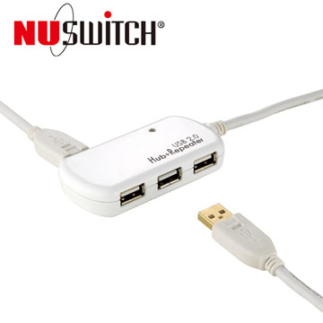NUSWITCH LAN-0202H 4埠USB訊號延長器(HUB),透過串接最遠可延長60M