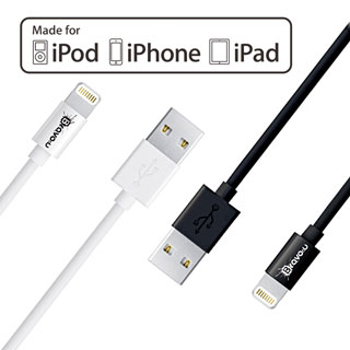 (蘋果MFI認證) Bravo-u Apple Lightning 8pin 充電傳輸線_白