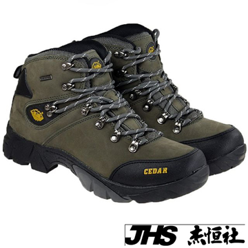 雪松RAN(CEDAR)款122軍綠男女鞋情侶鞋專櫃正品防水防滑厚真牛皮戶外鞋露營鞋徒步鞋休閒鞋JHS杰恆社