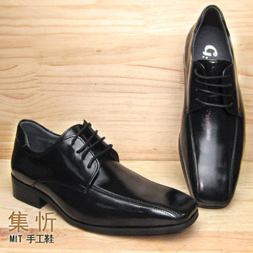 手工‧真皮【集忻‧MIT台灣手工鞋】紳士品味 牛津鞋 紳士皮鞋 舒適休閒鞋 氣墊鞋‧綁帶款『黑色』THO-7002
