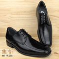 手工‧真皮【集忻‧MIT台灣手工鞋】紳士品味 小方頭鞋 紳士鞋 皮鞋‧綁帶款『黑色』THO-7005