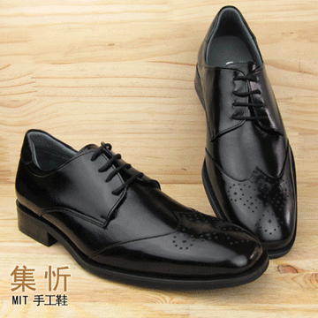英倫牛津【集忻‧MIT台灣手工鞋】紳士品味 牛津鞋 經典款 方頭紳士鞋 紳士鞋 皮鞋‧綁帶款『黑色』THO-7015