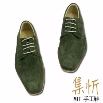 柔軟舒適【集忻t.star‧MIT台灣手工鞋】極品牛巴戈 經典款 德比鞋 『綠色』TU-5019