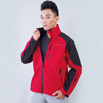TECL-WOOD《96608》多功能防風防水透氣保暖Soft Shell(軟殼)夾克(紅/黑色)(男)