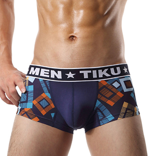 TIKU 梯酷 ~經典學院風 竹纖維透氣超彈 平口男內褲-藍 (HH1230)