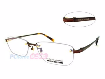 Giorgio Armani 亞曼尼 日本製 純鈦 無框光學鏡架 GA2634J 深棕