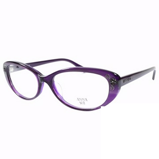 ANNA SUI 日本安娜蘇 金屬時尚水鑽薔薇造型眼鏡(紫)AS622-705