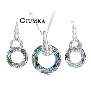 【GIUMKA】甜蜜佳人項鍊耳環套組 施華洛世奇水晶美鋯 MN709-4