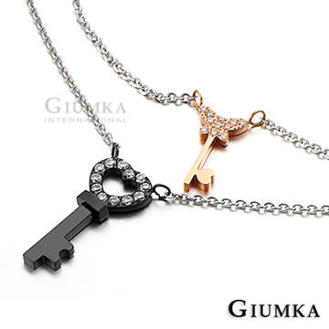 【GIUMKA】愛戀雙鑰腳鍊甜心淑女款 黑/玫金白鋯 ML034-1