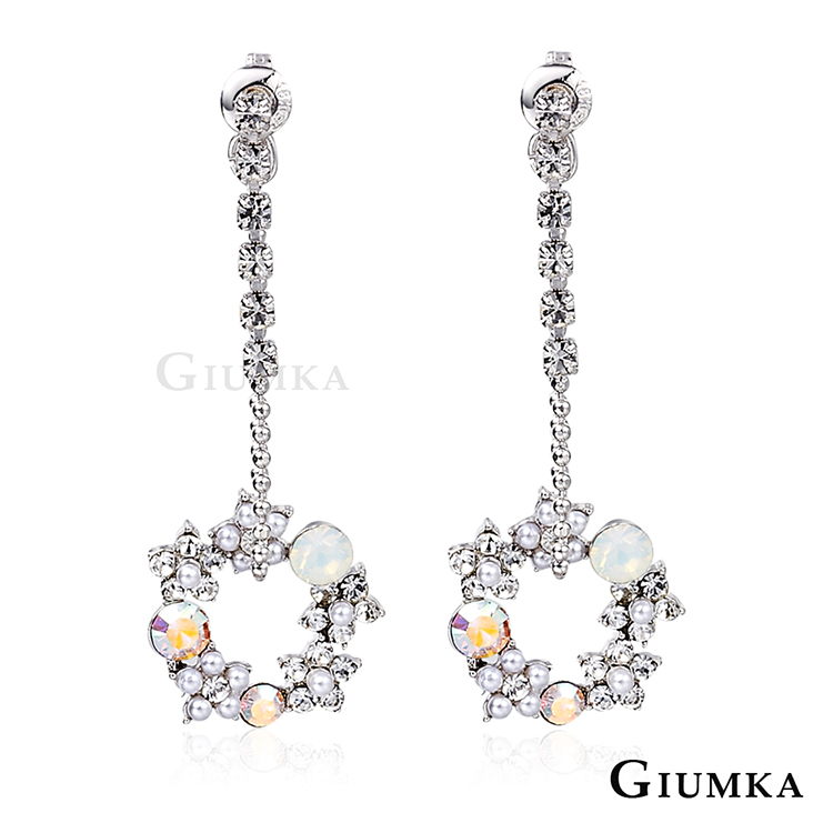 【GIUMKA】華麗庭園耳環 (銀色) MF565-2