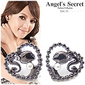 【Angel’s Secret】芭比Q甜心公主水晶珍珠耳環-黑色