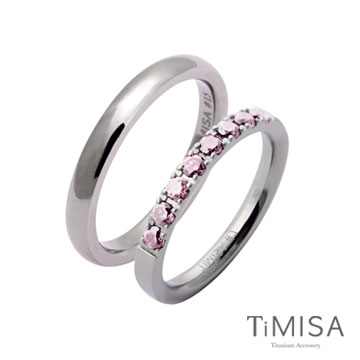 TiMISA《單純+蜜糖彩鑽》純鈦情人對戒