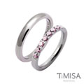TiMISA《單純+蜜糖彩鑽》純鈦情人對戒