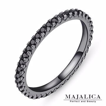 Majalica 線戒純銀尾戒 黑色J款 PR4004-10