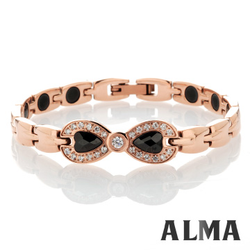【ALMA】甜心禮物.鋯鑽蝴蝶結白鋼手鍊