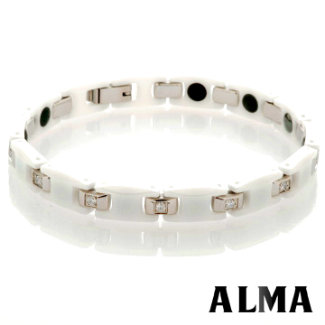 【ALMA】時尚密碼.鋯鑽精密陶瓷手鍊