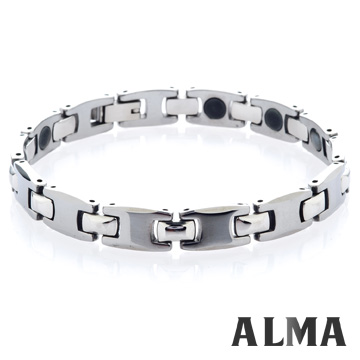 【ALMA】自信美感.經典簡約款鎢鋼手鍊-細版