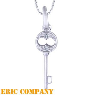 【EM eileen me】Tiffany Keys 18K白金鑲鑽無限鑰匙鍊墜