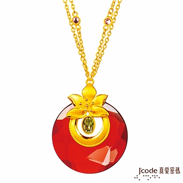 J’code真愛密碼 經典梧桐純金+施華洛世奇水晶項鍊