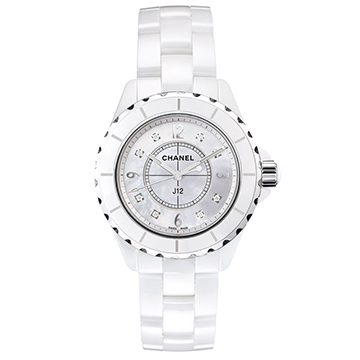 chanel 香奈儿 j12 33mm 石英 珍珠贝母镶钻表面 优雅名媛必备款