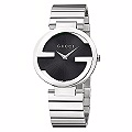 GUCCI Interlocking 時尚雙G造型腕錶/黑面/37mm/YA133307