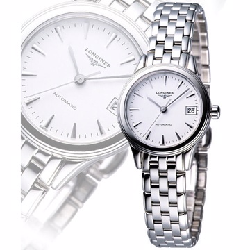LONGINES 浪琴 旗艦系列典藏機械女錶-銀 L42744126