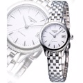 LONGINES 浪琴 旗艦系列典藏機械女錶-銀 L42744126
