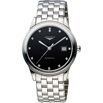 LONGINES Flagship 經典純粹真鑽機械腕錶-黑 L48744576