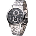 SEIKO Premier系列 雙逆跳計時腕錶(7T85-0AC0D)黑
