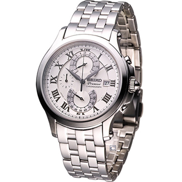 SEIKO Premier系列 雙逆跳計時腕錶-(7T85-0AC0S)