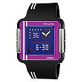 CASIO POPTONE系列 眾彩復古電玩機電子錶(紫框黑)