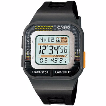 CASIO 運動風數位電子錶-黑/ SDB-100-1ADF