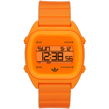 adidas 線條創造三葉數位腕錶(螢光橘)