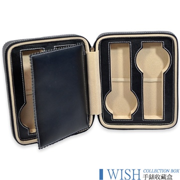 WISH 【手錶收藏盒/外出盒】‧真皮拉鏈式4只裝