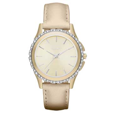 DKNY 絕代魅力晶鑽都會腕錶(香檳金)