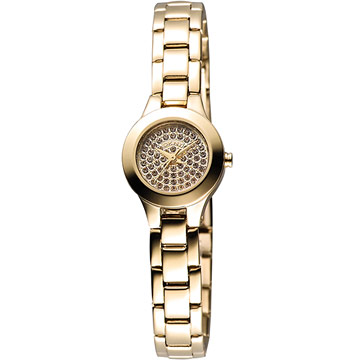 DKNY 性感曲線晶鑽女錶-金/21mm(NY8692)