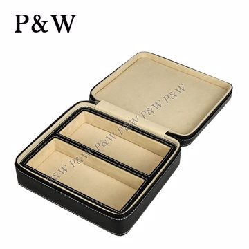 【P&W眼鏡收藏盒】【真皮皮革】2支裝 手工精品 眼鏡盒 黑色