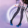 『摩達客』英國進口【Pretty Polly】彩環高筒造型印花彈性褲襪