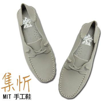 【集忻t.star‧MIT台灣手工鞋】極度柔軟 造型接縫 舒適防滑 豆豆鞋 帆船鞋 休閒鞋『灰色』SGO-327P